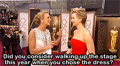 gifs-daily:  Jennifer Lawrence talks about her tripping precautions