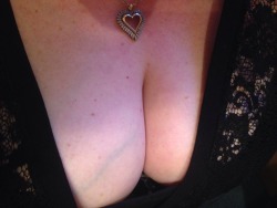 iluvbbws:  My gorgeous mature BBW wife’s cleavage before we