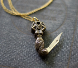 areallybigbagofdicks:  wickedclothes:  Mermaid Pocket Knife Necklace