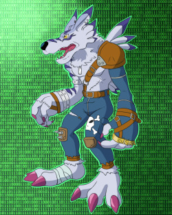 “Concept” artwork I made of WereGarurumon,for use with a