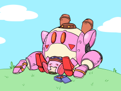 shroomcave:  Kirby stops for a lunch break! 