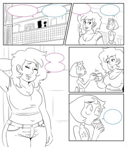 Here’s the line art for the first page of the MysteryPearl