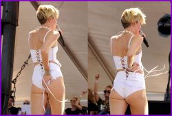 nude-celebz:  Miley Cyrus and her sexy ass… JUST because someone