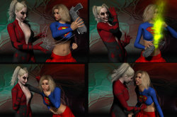 Artist: ZambonimanTitle:  Stand off: Supergirl Fights