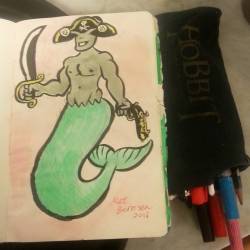 Merman slug pirate. Also, yes, my pouch for brush pens is a 3D