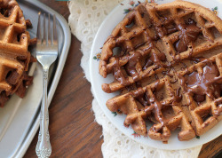 fattributes:  Chocolate Stout Waffles with Chocolate-Peanut Butter