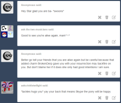 ask-star-singer:  An ask by two Anons, ask-the-two-musicians,