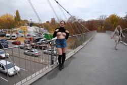 sensualmature:  Flashing my naked tits in public, that’s such