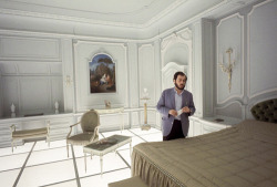 euo:  Stanley Kubrick on the set of 2001: A Space Odyssey (1968)