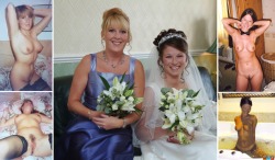 bridesandwives:  User submission. Thank You thousand times for these nice photos exposing both the bride and the bridesmaid.