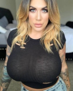 thebiggestever:Her already huge tits were growing again.  Her