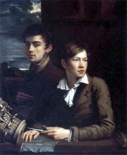 catonhottinroof:  Carl Joseph Begas   Self-portrait with Johann
