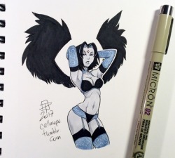 callmepo:  Tiny doodle of Victoria’s Secret Alt Angel Raven.