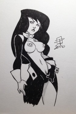 dacommissioner2k15:  pinupsushi:  Dragen mentioned Shego as I character I should draw more of and I just couldn’t get her out of my head all weekend.   So here is a quick ink doodle of her.   One of the few good things I enjoyed doing during an overall