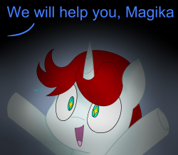 ask-nooby:  Luna: Ok well that’s fixed. Magika: Is it? *poof*