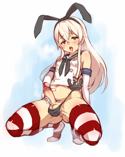 hentaibeats:Futanari Shimakaze Set! Requested by Anon! Click here for more hentai! Click here for the futanari tag! Feel free to request sets and send asks over!