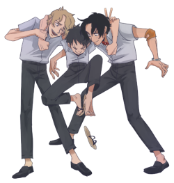 mugiwara-lucy: mtcolubo: brothers I can just imagine these three