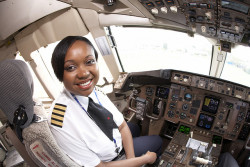 africanstories:   Kenya Airways pilot, Captain Irene Mutungi, received