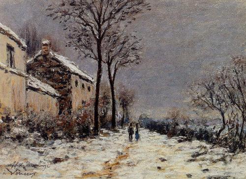 artist-sisley:  Snow Effect at Veneux, 1884, Alfred SisleyMedium: