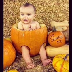 Happy Halloween from my little pumpkin. @lilcaptainswaydo by