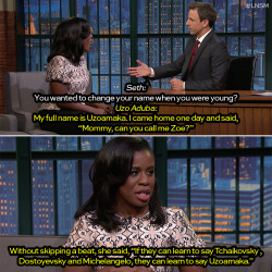 mjenai:  latenightseth:  Uzo Aduba’s mom knew what she was