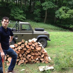 amancanfly: “Superman with an axe about to build our log cabin.”