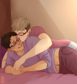 hachidraws:    Jean likes smooching Marco til he laughs    (ɔˆ