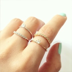 imsmi4u:  ❤️ Double line stone rings #new  Get it from www.imsmistyle.com