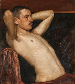 Heinrich Dohm (Danish, 1875-1940), Male model, c.1896. Oil on