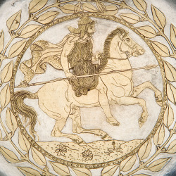 archaicwonder:  Greek Gilded Silver Kylix with a Rider, Late