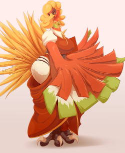 hurikata:   lady luiante HO-OH in lunar festival outfit ~ for