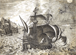 magictransistor:  Brueghel the Elder, 16th Century Ship. Nd.