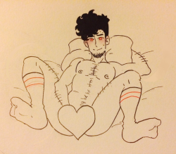 cakebatterbutter:  inked an old doodle of my OC Thomas :D