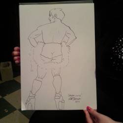 Drawing of Geegee Louise at Dr. Sketchy’s Boston! #ink