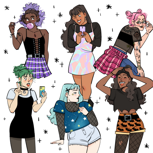 julianamoonart: Cute e-girls! This was part of a poll on my insta