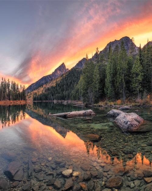 earthporn:  Firey Sunset at String Lake, Grand Teton National