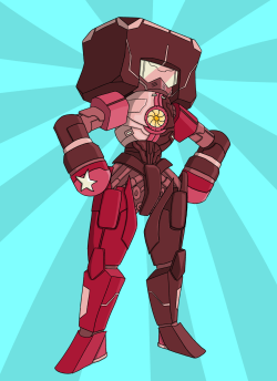 blairtrabbit:entropyrogue:I drew Garnet as a Jaeger  Ruby and