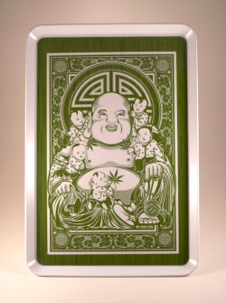 illustrationcanspeak:  Minutia Buddha Rolling Tray - GREEN