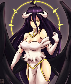 nikoniko808: albedo from overlord! high res + topless version