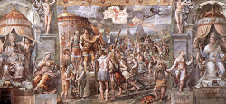 renaissance-art:  Raphael c. 1520-1524 Vision of the Cross Constantine