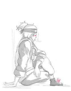 uminos:   a messy iruka on a smoke break because he’s so attractive