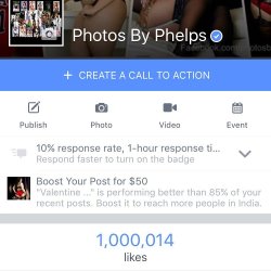 OMG. It happen!! One Million followers on my fanpage!!!! This