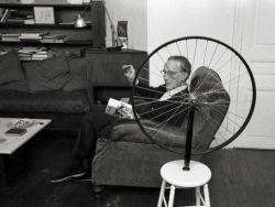 wafertubo:  classicvintagecycling:Marcel Duchamp with his Bicycle