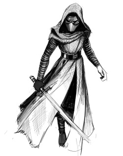 malinfalch:  Because I saw the Force Awakens again! Daily sketch.