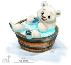 cryptid-creations:  Daily Painting 1720# Ice Bath by Cryptid-Creations