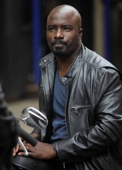 superheroesincolor:  Luke Cage (Mike Colter) in the set of Marvel’s