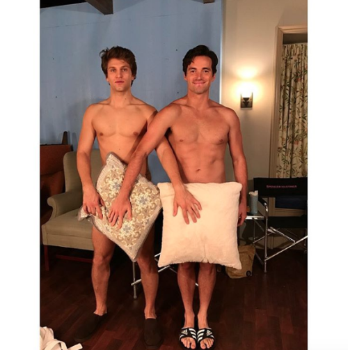 keeganallennews:  keeoone A little pillow talk on set 