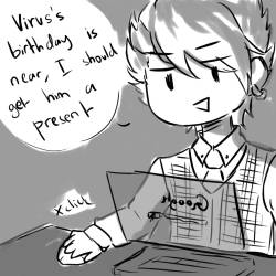 lonely-hinna:HAPPY BIRTHDAY VIRUS (U3U) ( I wish I made these