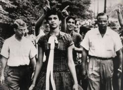 blackourstory:  rivernymph:  samwinchesterhatesfire:  quads-for-the-gods:  bellecs:  winningthebattleloosingthewar:  On the morning of September 4, 1957, fifteen-year-old Dorothy Counts set out on a harrowing path toward Harding High, where-as the first