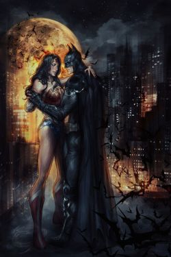 daily-superheroes:  Batman and Wonder Woman by Jasrichttp://daily-superheroes.tumblr.com